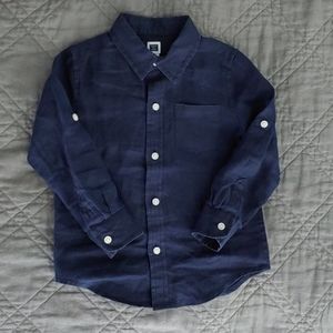 Janie and Jack Navy Linen Shirt
